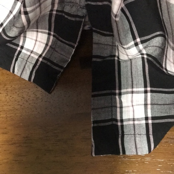 LOFT Women’s Tunic Split Sleeves with Ties Boat Neck Black White Plaid XXL - Picture 11 of 12